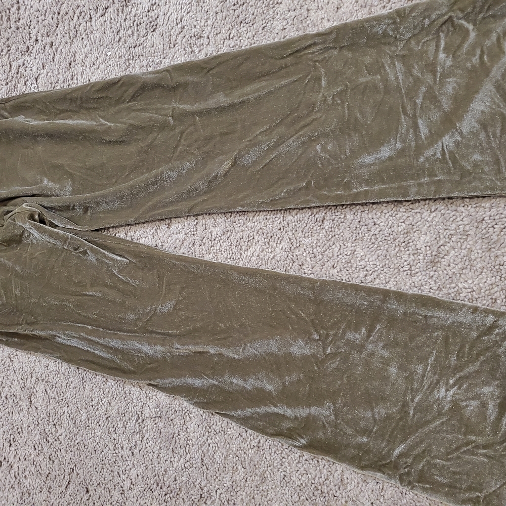 Vintage CHANEL Olive Green Velour Soft and Comfortable Pants Small - Picture 9 of 12